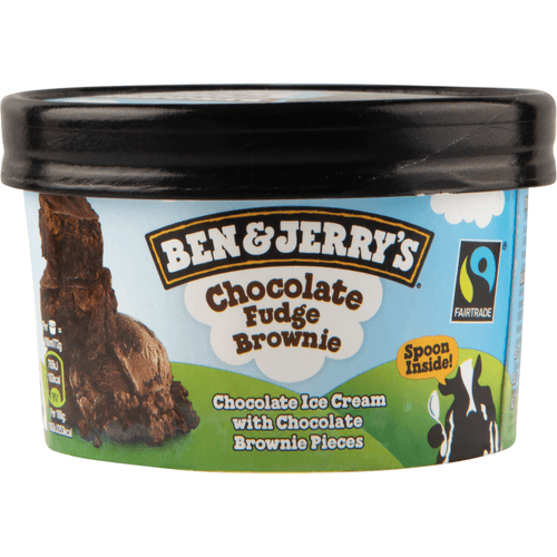 Foto van Ben & Jerry's Chocolate fudge brownie op witte achtergrond