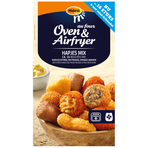 Foto van Mora Oven hapjes mix 16 stuks op witte achtergrond