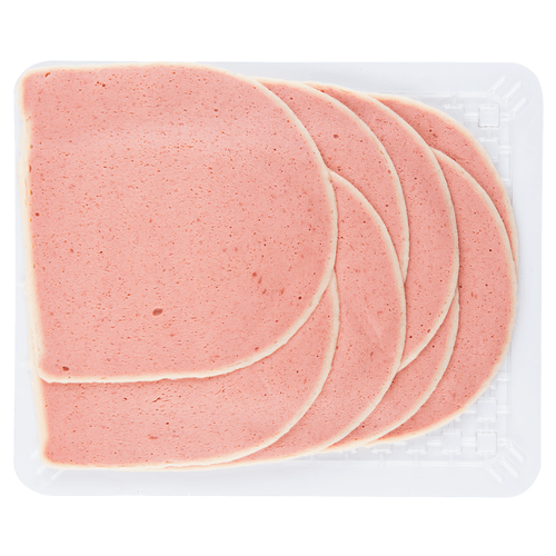 Foto van Leverkaas op witte achtergrond