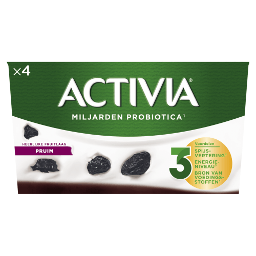 Foto van Activia Yoghurt pruim op witte achtergrond