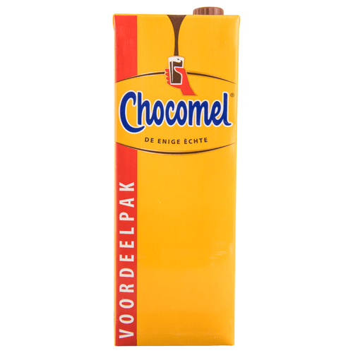 Foto van Chocomel Chocolademelk vol op witte achtergrond