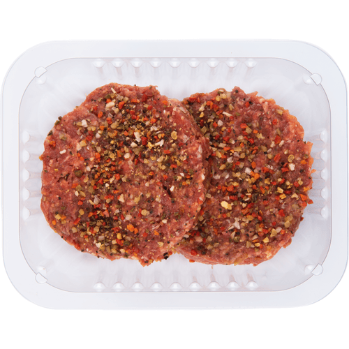 Foto van DekaVers Runderhamburger jalapeno 2 stuks op witte achtergrond