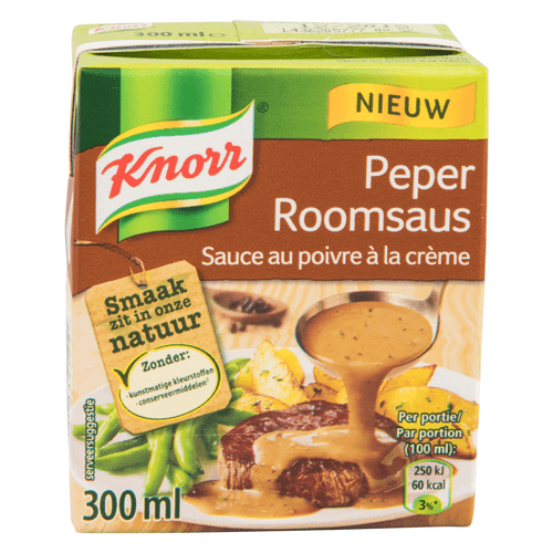 Foto van Knorr Peperroomsaus in pak op witte achtergrond