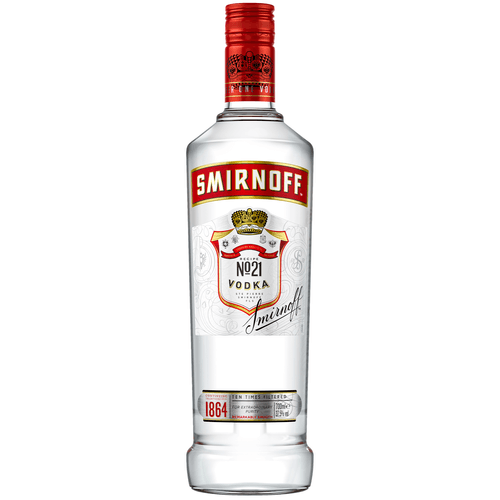 Foto van Smirnoff Vodka op witte achtergrond