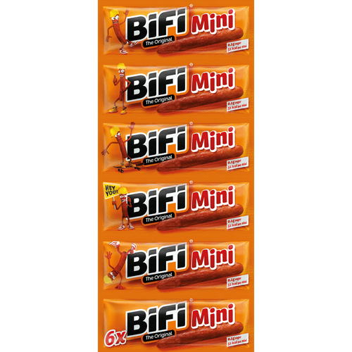 Foto van Bifi Mini 6 stuks op witte achtergrond