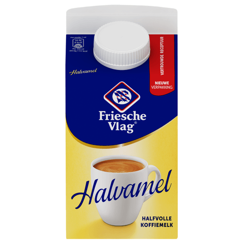 Foto van Friesche Vlag Halvamel op witte achtergrond