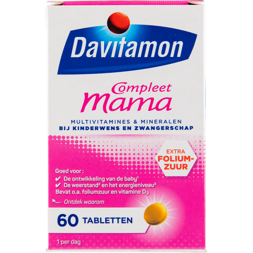 Foto van Davitamon Mama compleet multi vitaminen & mineralen op witte achtergrond