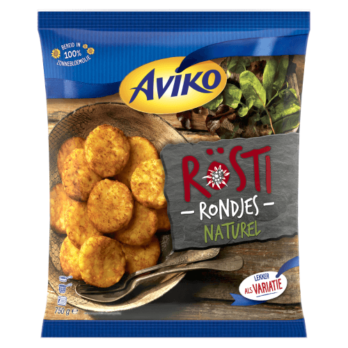 Foto van Aviko Rösti Rondjes naturel op witte achtergrond