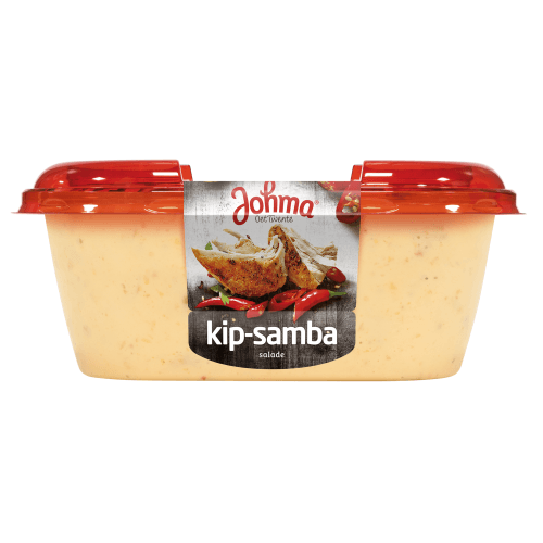 Foto van Johma Kip-samba salade op witte achtergrond
