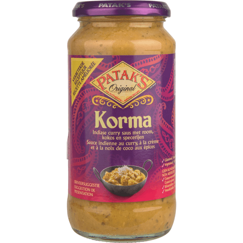 Foto van Patak's Original korma op witte achtergrond