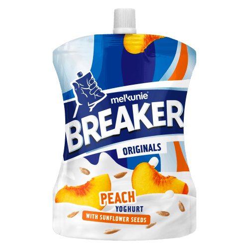 Foto van Melkunie Breaker perzik op witte achtergrond