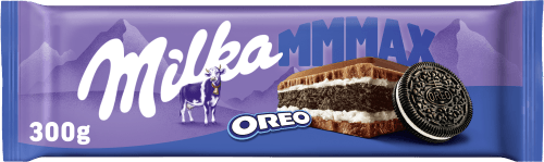 Foto van Milka Chocoladereep oreo op witte achtergrond