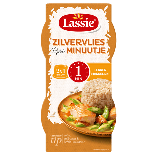 Foto van Lassie Minuutje zilvervliesrijst op witte achtergrond