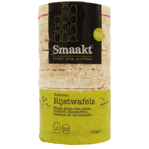Foto van Smaakt Rijstwafels gezouten op witte achtergrond