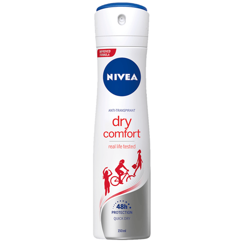 Foto van Nivea Deospray dry comfort op witte achtergrond