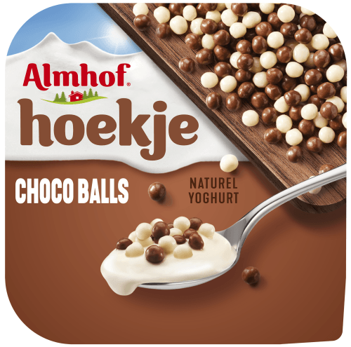Foto van Almhof Hoekje choco balls op witte achtergrond