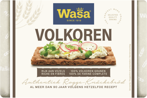 Foto van Wasa Knäckebröd volkoren op witte achtergrond