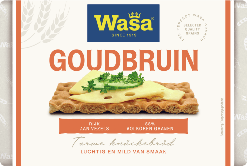 Foto van Wasa Knackebrod goudbruin op witte achtergrond