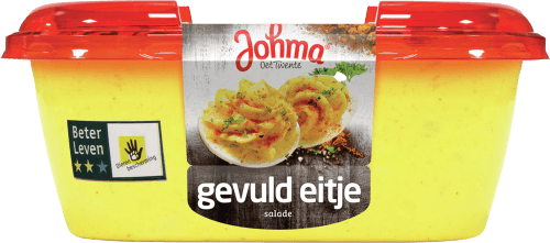 Foto van Johma Gevuld eitje salade op witte achtergrond