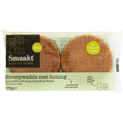 Foto van Smaakt Honingwafels op witte achtergrond