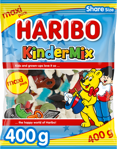 Foto van Haribo Kindermix op witte achtergrond