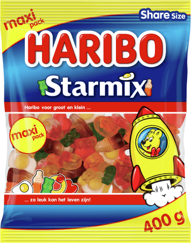 Foto van Haribo Starmix op witte achtergrond