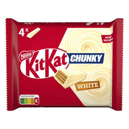 Foto van Nestlé Kitkat chunky white 4 stuks op witte achtergrond