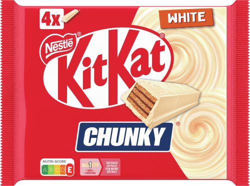 Foto van Nestlé Kitkat chunky white 4 stuks op witte achtergrond