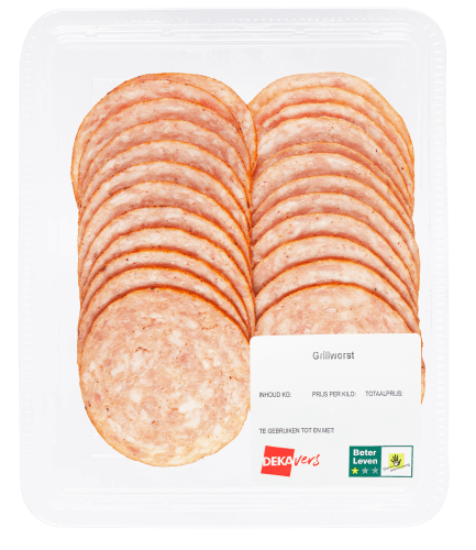 Foto van DekaVers Grillworst naturel op witte achtergrond