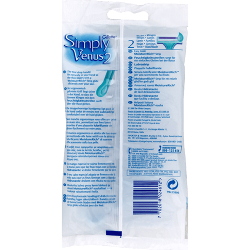 Foto van Gillette Venus Wegwerp scheermesjes simply venus 2 op witte achtergrond