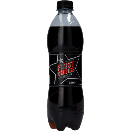 Foto van First Choice Cola Cola zero sugar op witte achtergrond