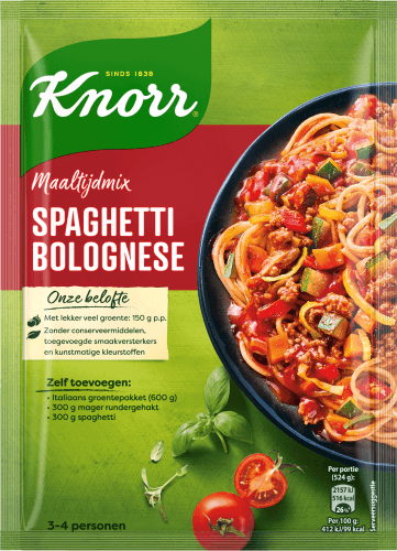 Foto van Knorr Mix voor spaghetti op witte achtergrond
