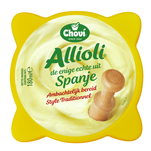 Foto van Chovi Allioli op witte achtergrond