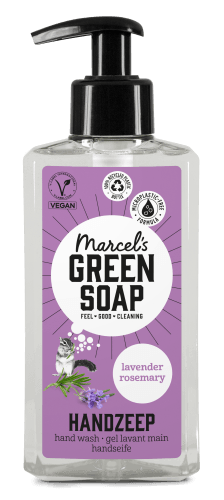 Foto van Marcel's Green Soap Handzeep lavender&rosemary op witte achtergrond