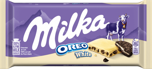 Foto van Milka Chocoladereep oreo white op witte achtergrond