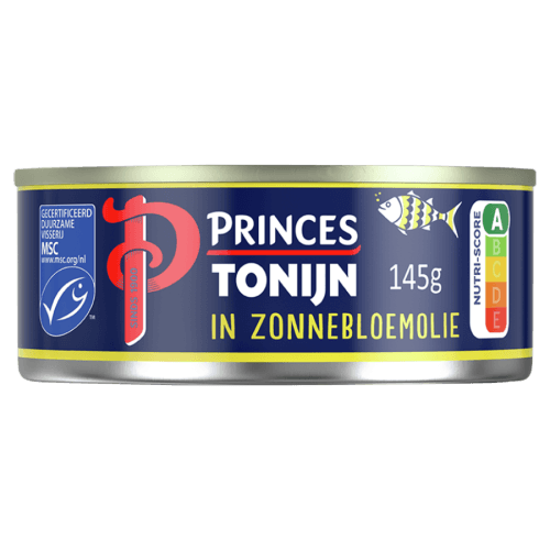 Foto van Princes Tonijnstukken in zonnebloemolie op witte achtergrond
