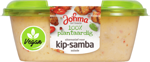 Foto van Johma Salade kip-samba 100% plantaardig op witte achtergrond