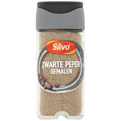 Foto van Silvo Peper zwart gemalen op witte achtergrond