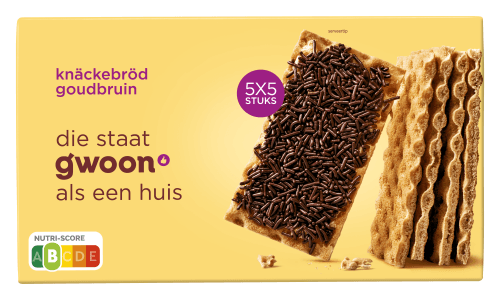 Foto van G'woon Knackebrod goudbruin op witte achtergrond