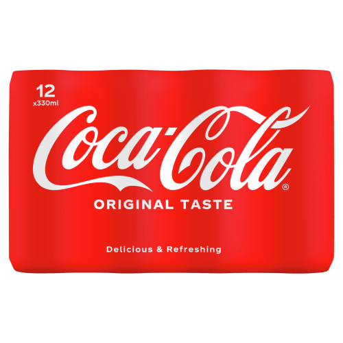 Foto van Coca-Cola Regular 12x33 cl op witte achtergrond
