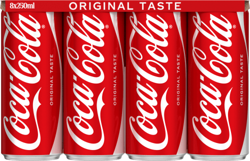 Foto van Coca-Cola Regular 8x25 cl op witte achtergrond