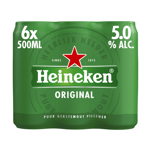 Foto van Heineken Pilsener 6x50 cl op witte achtergrond