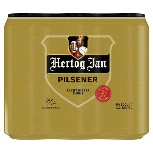 Foto van Hertog Jan Pilsener 6x50 cl op witte achtergrond