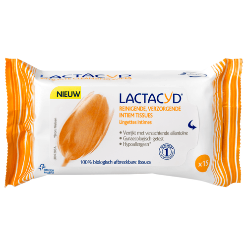Foto van Lactacyd Verzorgende tissues op witte achtergrond