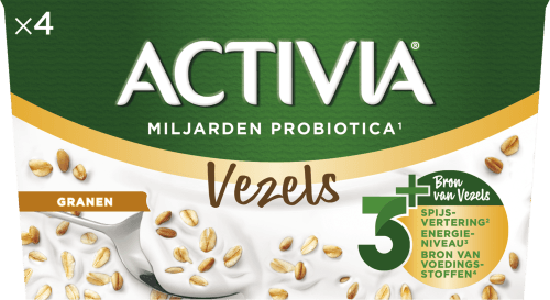 Foto van Activia Yoghurt granen 4 stuks op witte achtergrond