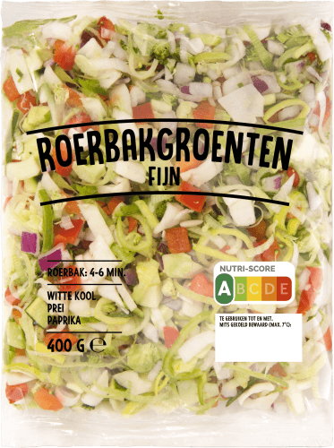 Foto van Wokgroente fijne op witte achtergrond