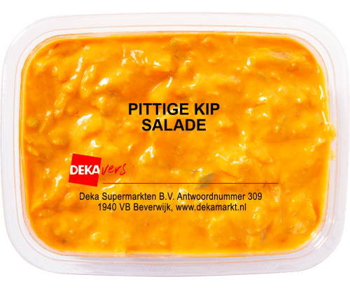 Foto van DekaVers Salade pittige kip op witte achtergrond