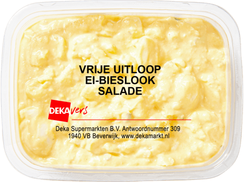 Foto van DekaVers Salade vrije uitloopei-bieslook op witte achtergrond