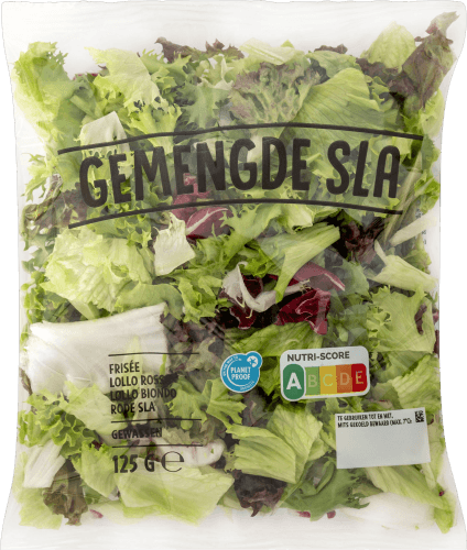 Foto van Sla melange op witte achtergrond