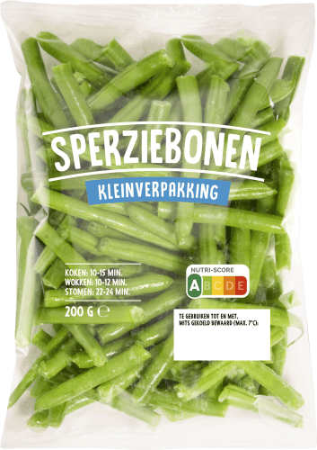 Foto van Sperziebonen op witte achtergrond